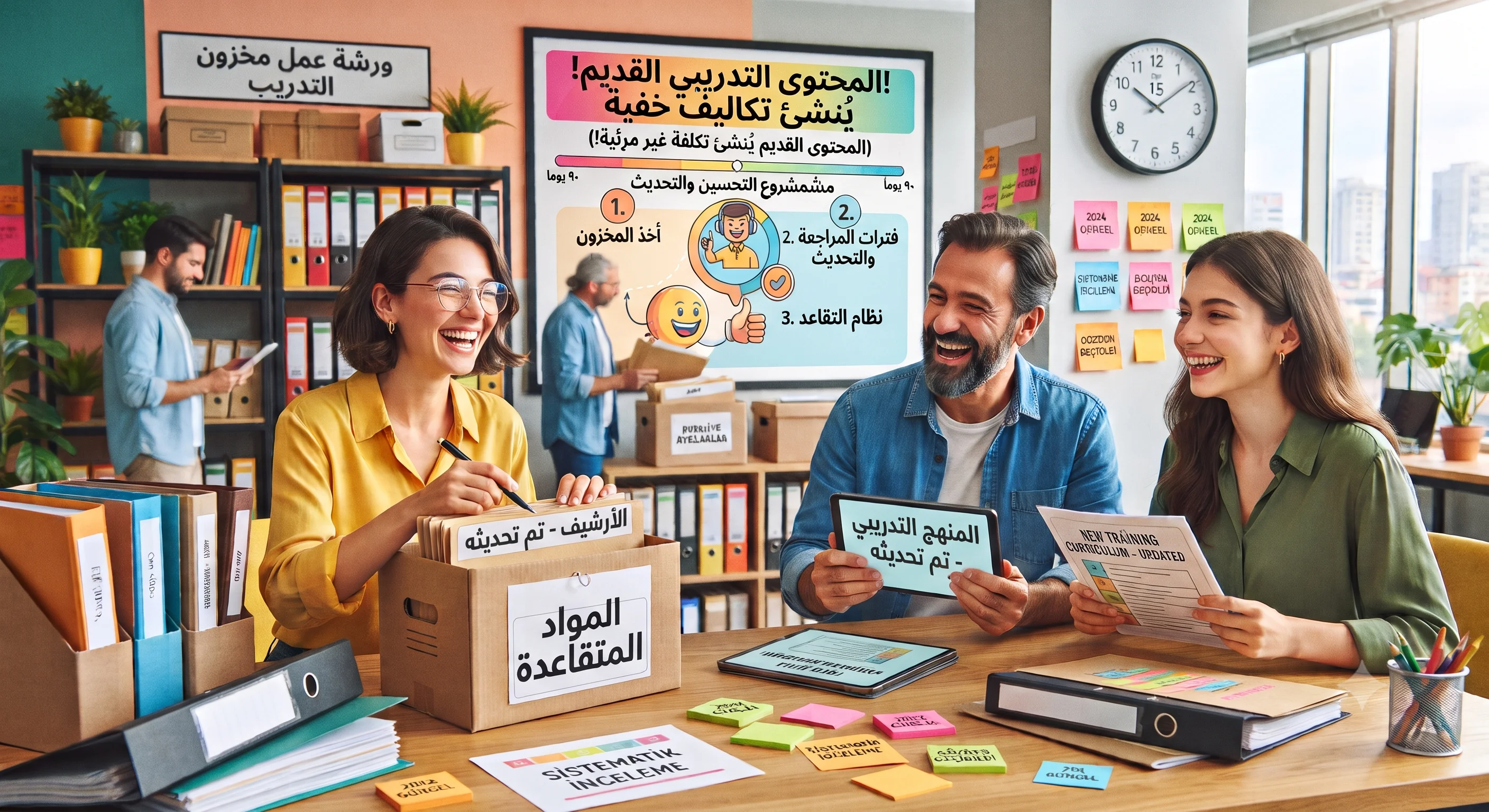 إدارة محفظة التدريب: دليل عمل لـ90 يومًا لجرد المحتوى، وسياسة التقادم، وإحالته للتقاعد